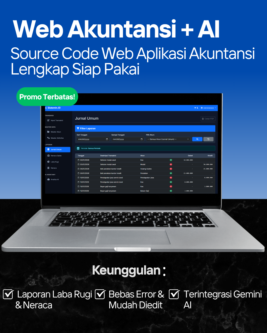 Source Code Web Aplikasi Akuntansi Lengkap Siap Pakai