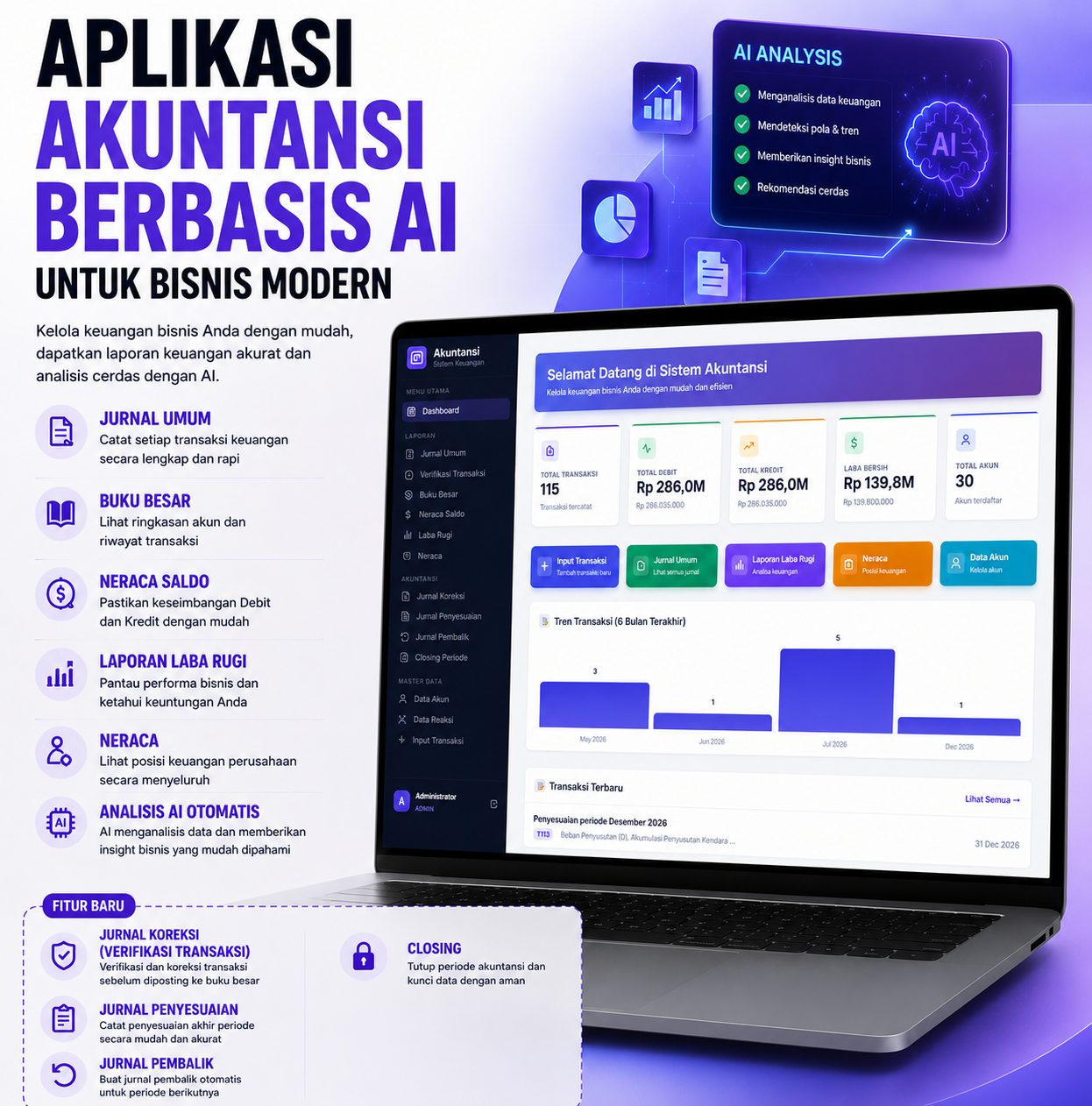 Aplikasi Akuntansi AI Berbasis Web - Sistem Keuangan Modern